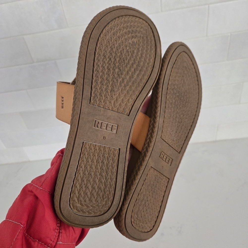 Reef Cushion Sol Flip Flop Slip On Thong Flat Sandals Tan Brown Size 10 - Picture 3 of 6